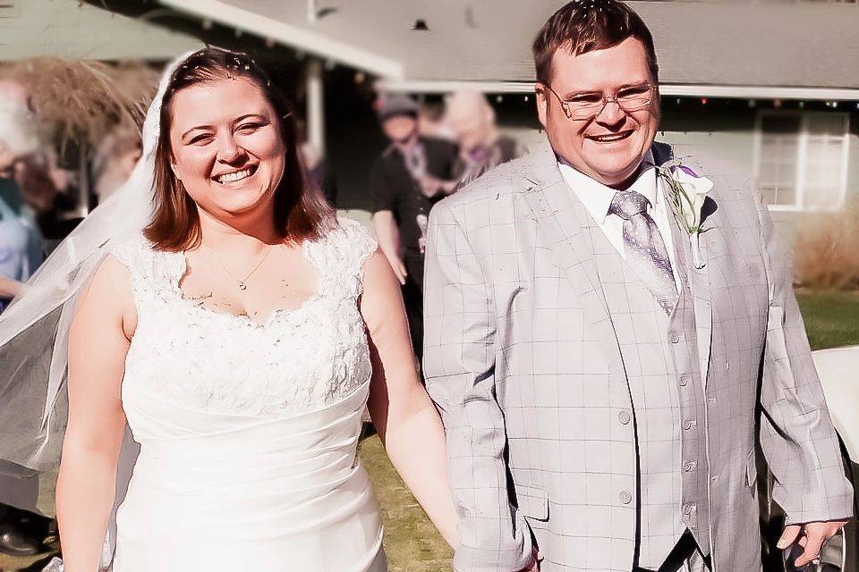 Couple walking holding hands