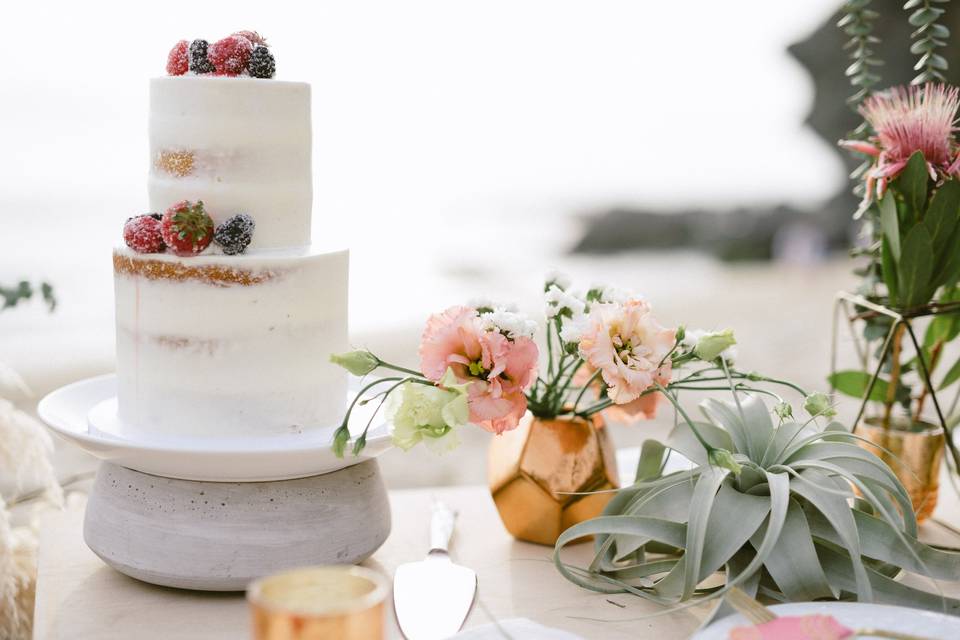 Elegant naked cake