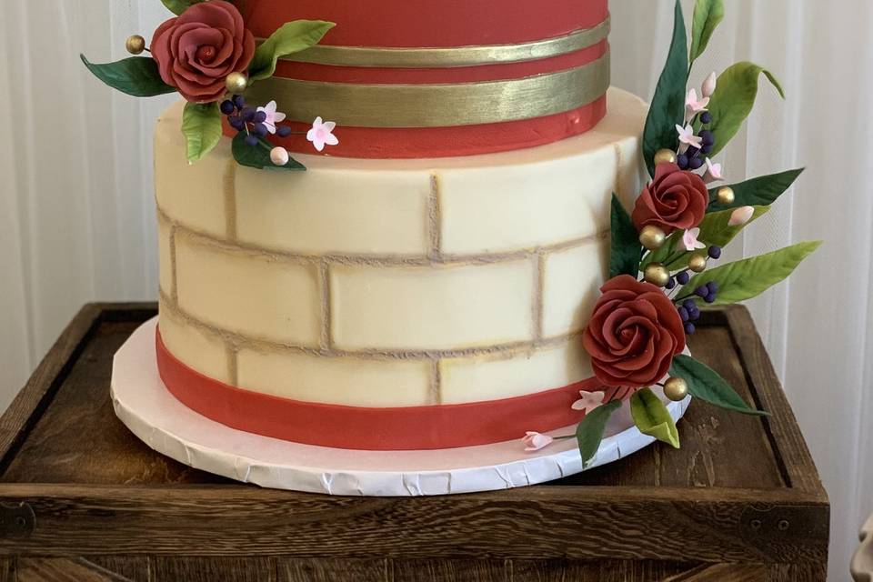 Hand painted fondant cake