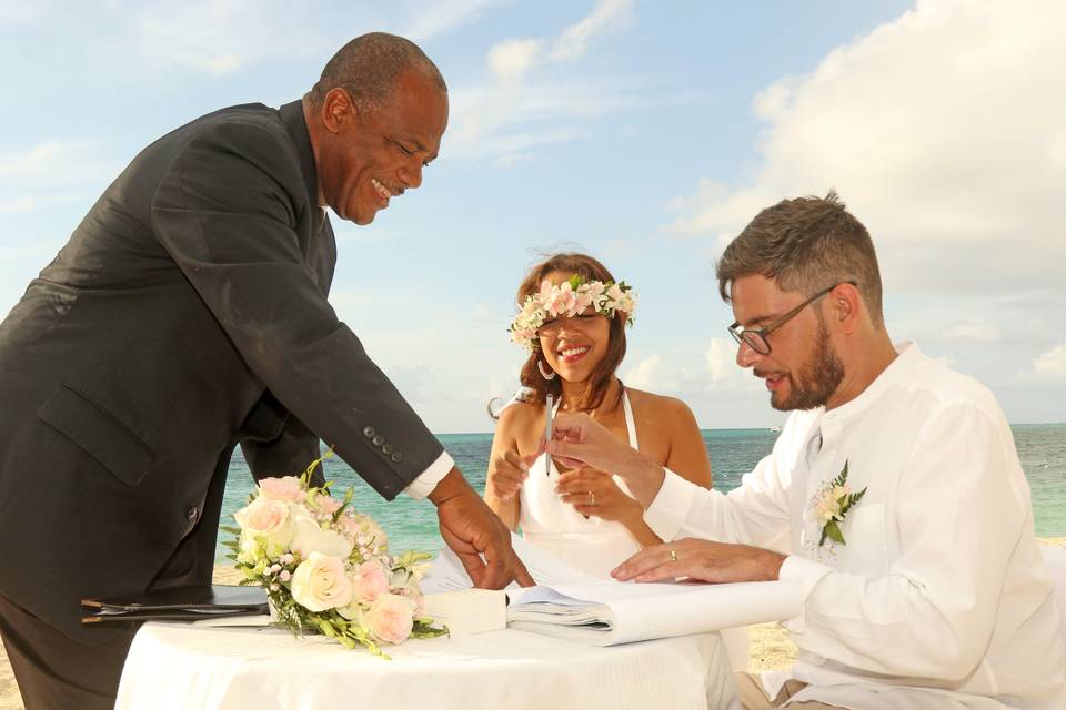 Signing Marriage Certificate