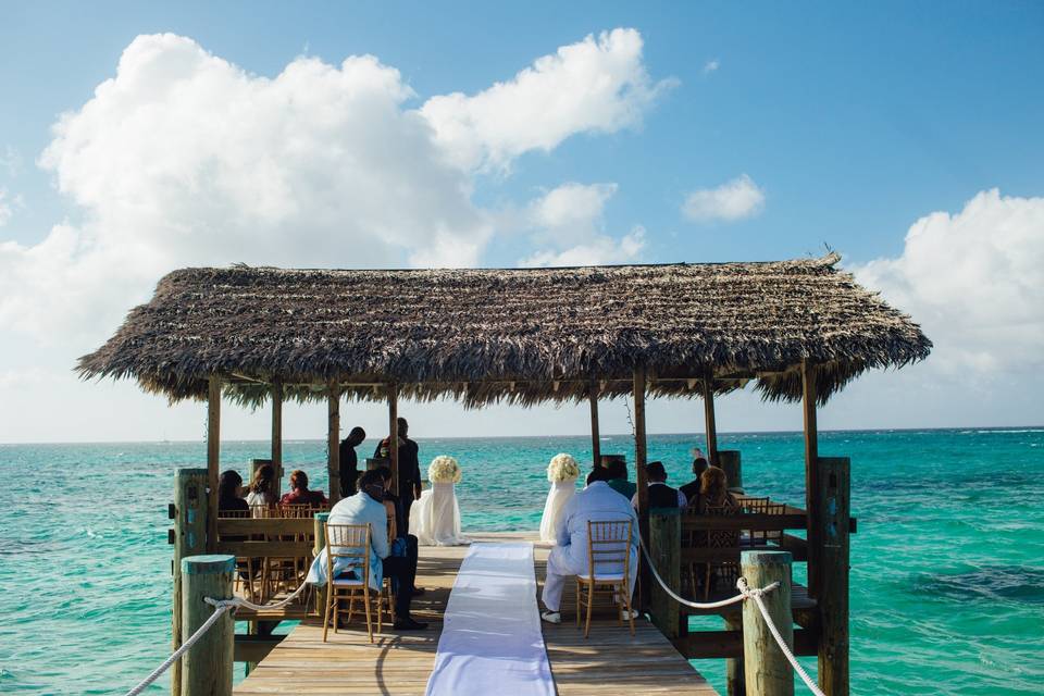 Pier wedding at compass point