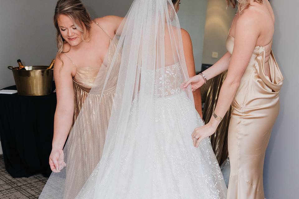 Bride getting ready