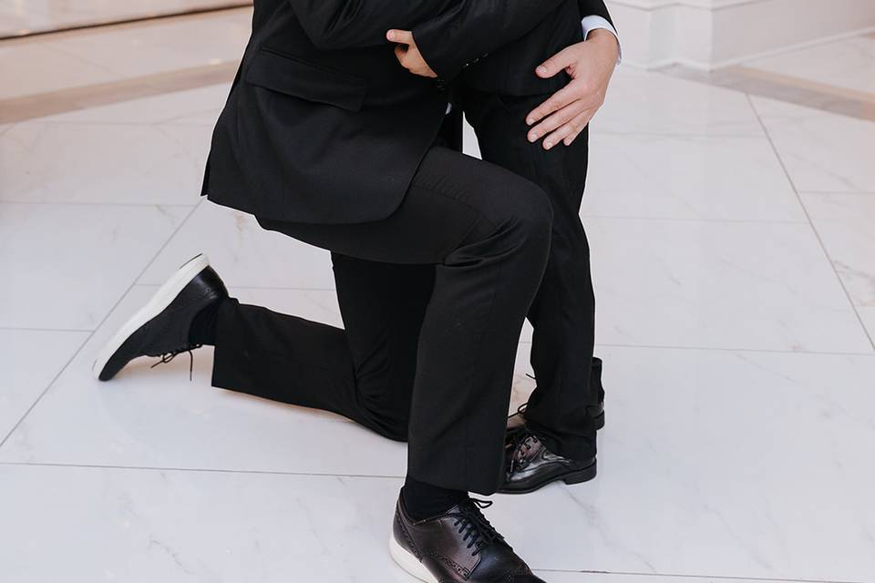 Groom and his son