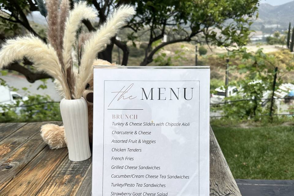 Brunch Menu