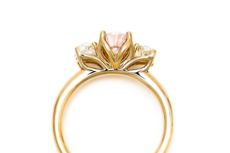 Pink sapphire OEC diamond ring
