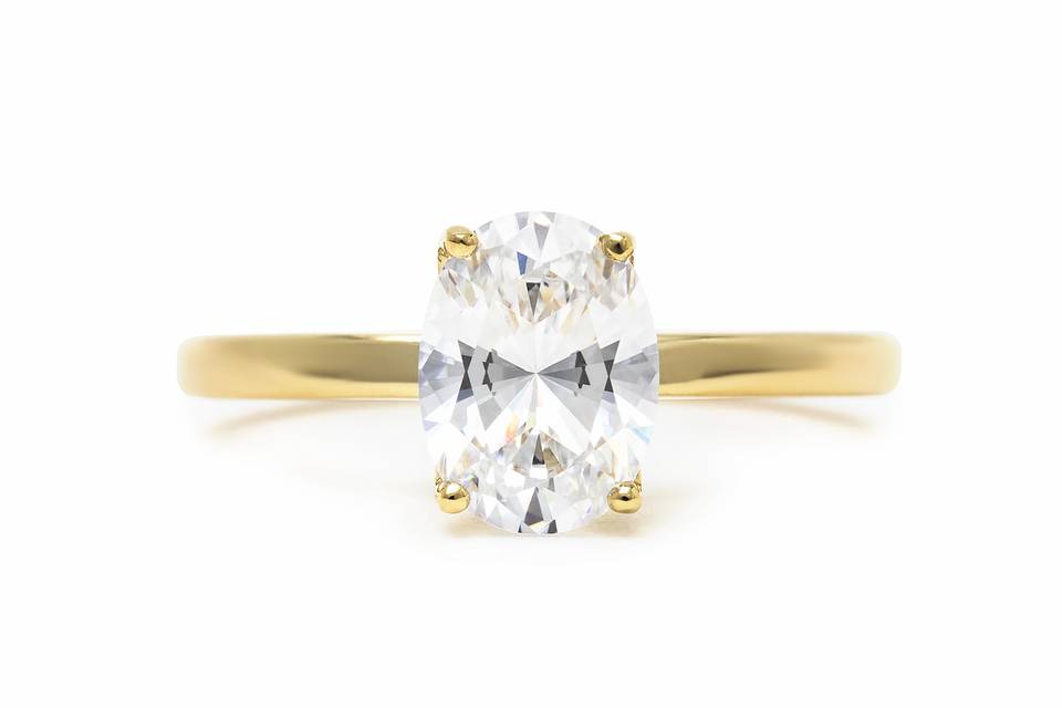 East West oval diamond ring