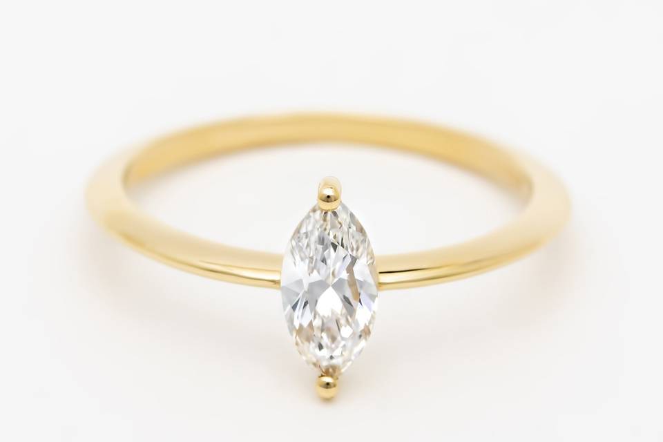 14k yellow gold & diamond