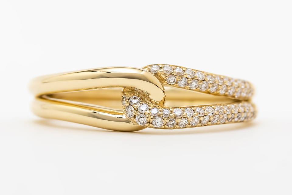 14k yellow gold pave diamonds