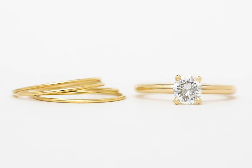 14k yellow gold & diamond