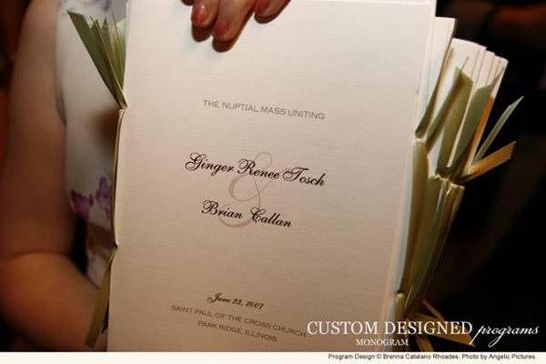 Custom booklet programs by Brenna Catalano Design Studio.
