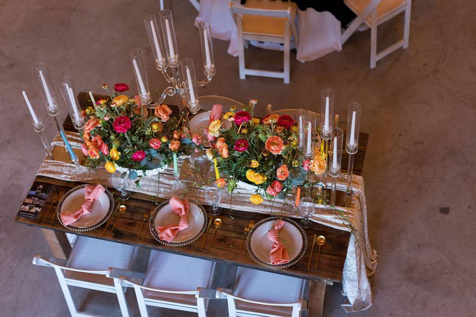 View from loft of table scape