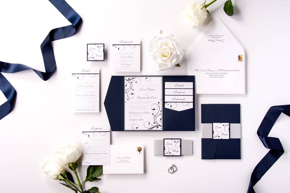 Navy Blue & Silver Wedding