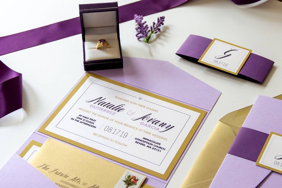 Lavender & Gold Leaf Wedding