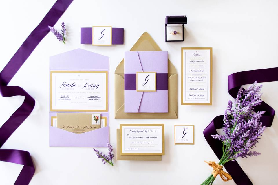 Lavender & Gold Leaf Wedding