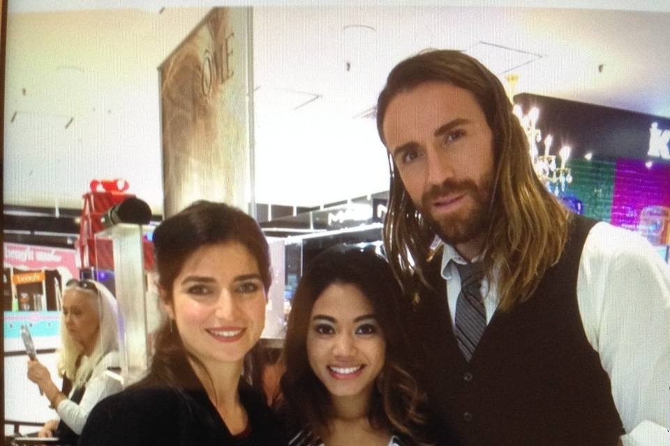 Me, the client ,and Lancome's National Celebrity Makeup artist Darais,