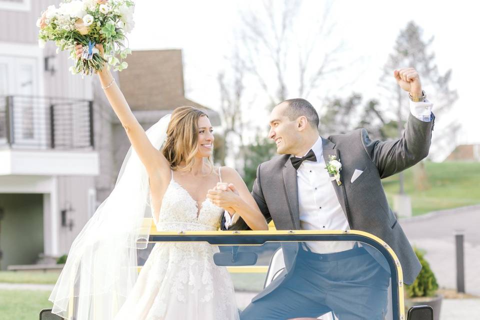 Bride and Groom in Moke