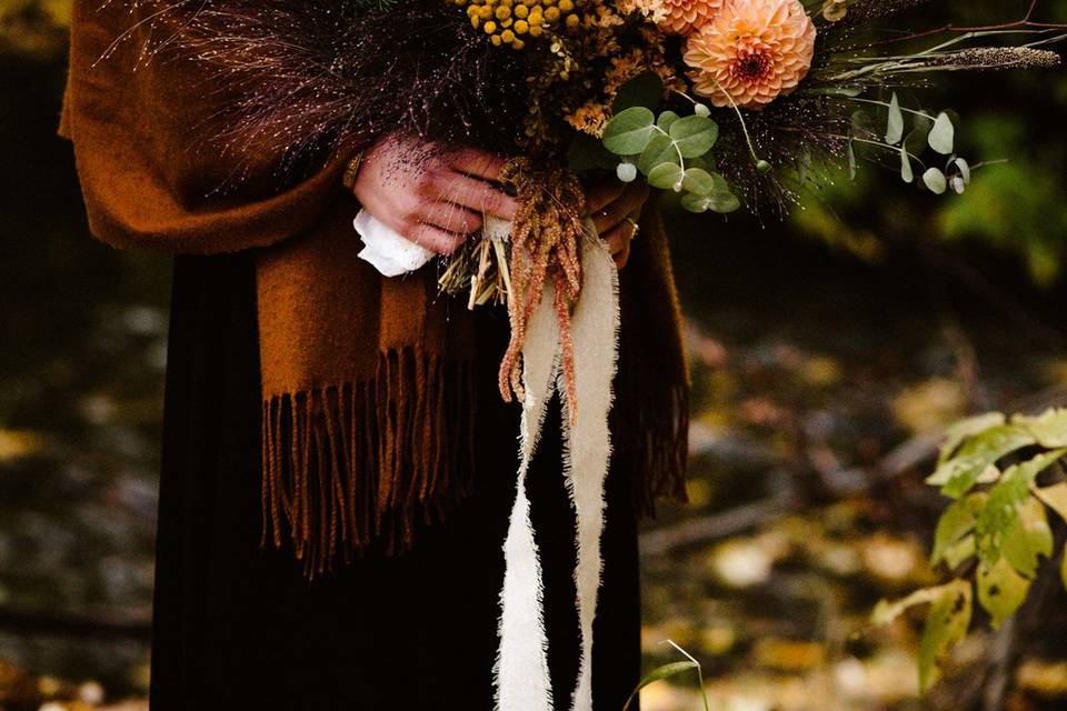 Dried Flower & Dahlia Bouquet