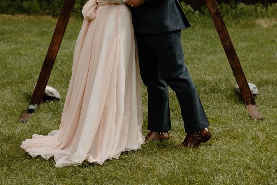Couple and floral arch