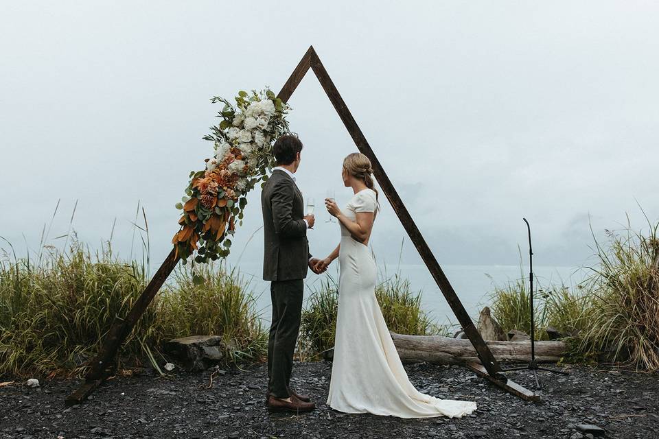 Beach wedding arch