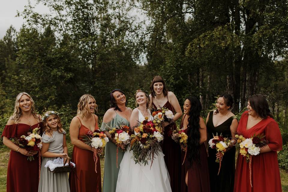 Bride and Attendants