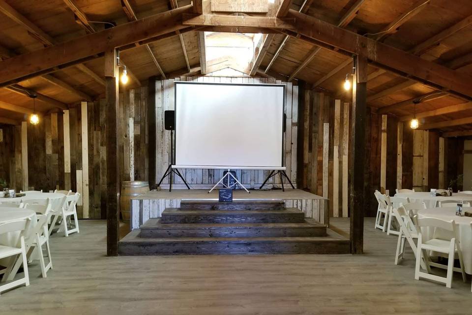 Set up for projector screening