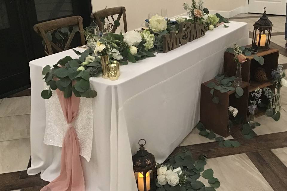 Sample sweetheart table design