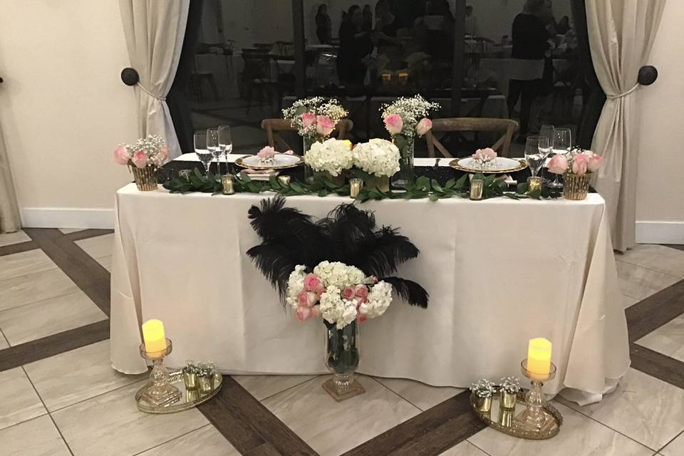 Sweetheart table decor