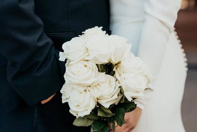 Bride and bouquet