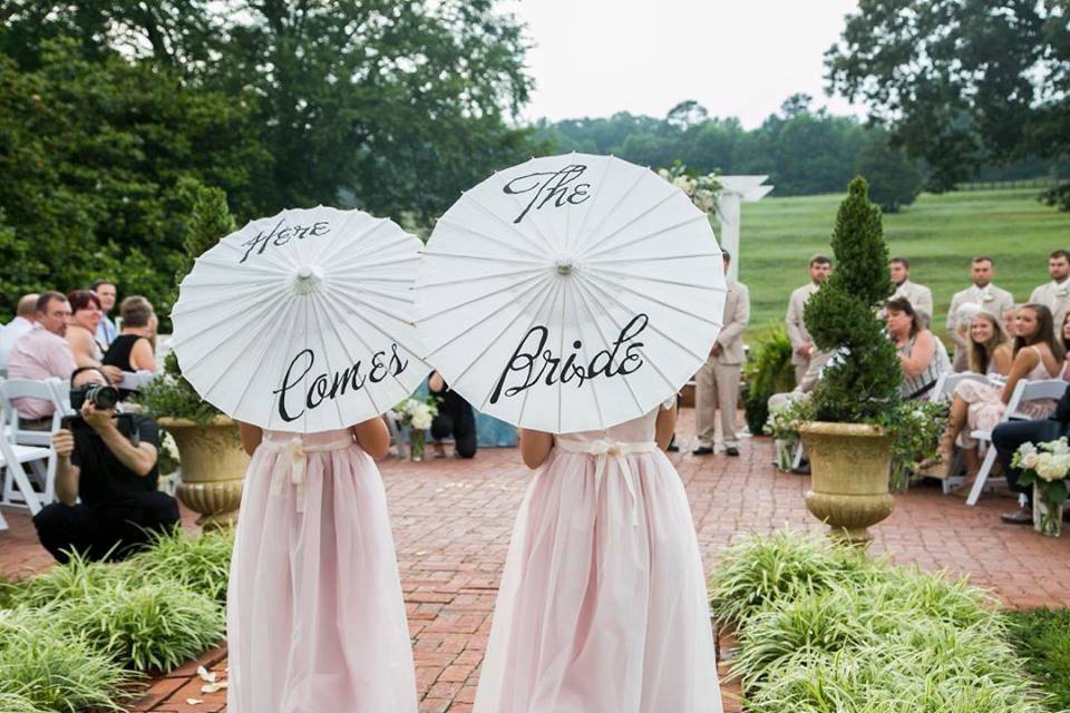 'Here Come the Bride' parasols