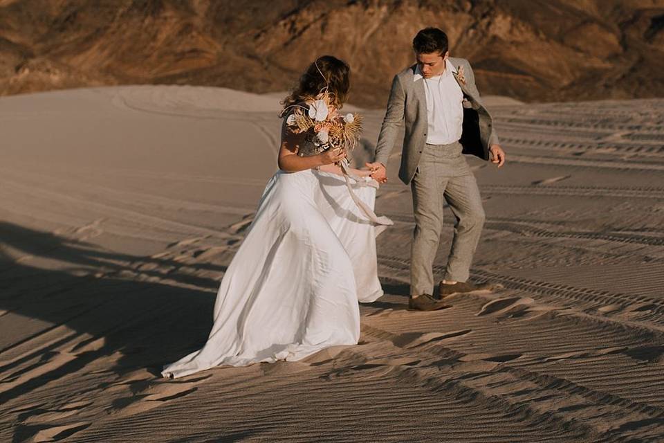 Destination: Dusty Hiking Engagement Session along the Little Dumont Sand Dunes amongst the Mojave Desert in Death Valley, California