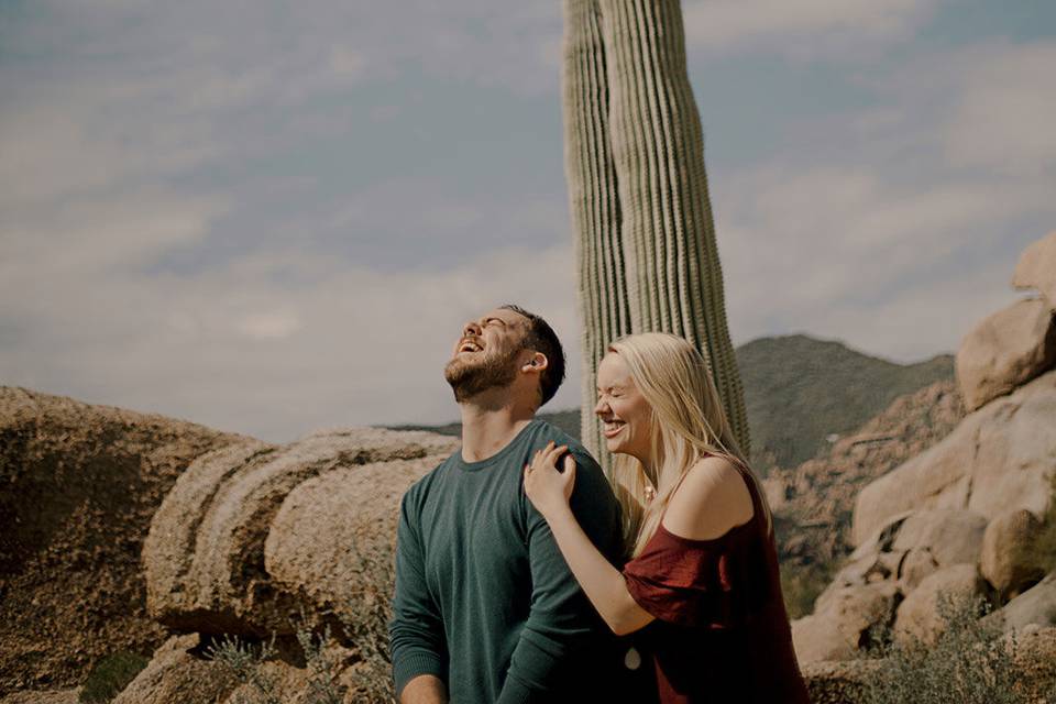 Destination: Cactus Filled Red Rock Hiking Engagement Session in Sedona, Arizona