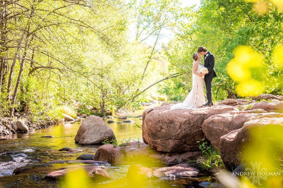 Newlyweds and a rainbow!