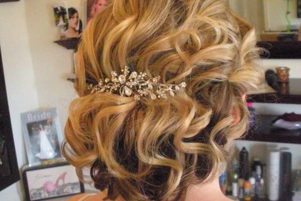 Whimsical curl, half up, Bridal hair trial at my Sayville locaton
