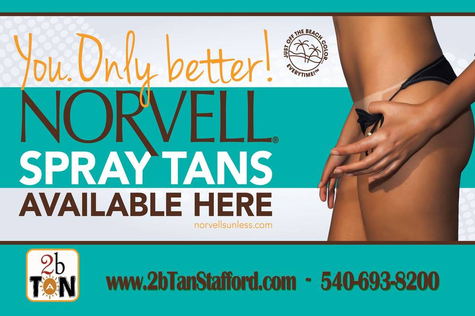Custom handheld spray tans using Norvell solution.
