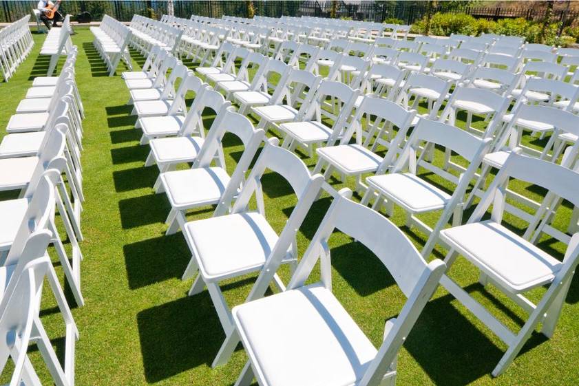 White wooden chairs