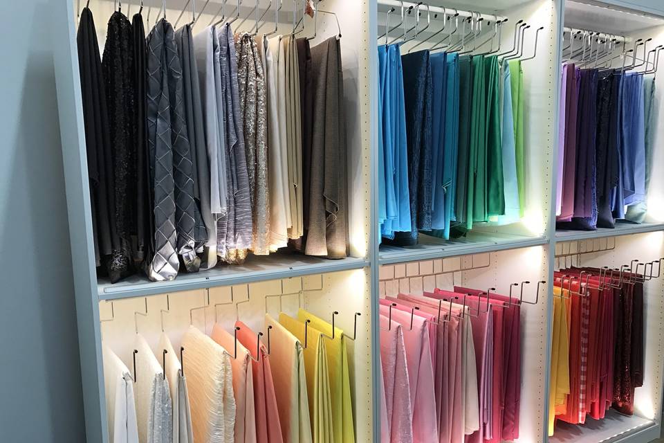 We have an incredible selection of linens in a rainbow of colors and many different textures.