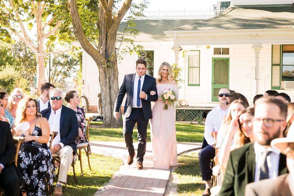 Aisle to gazebo