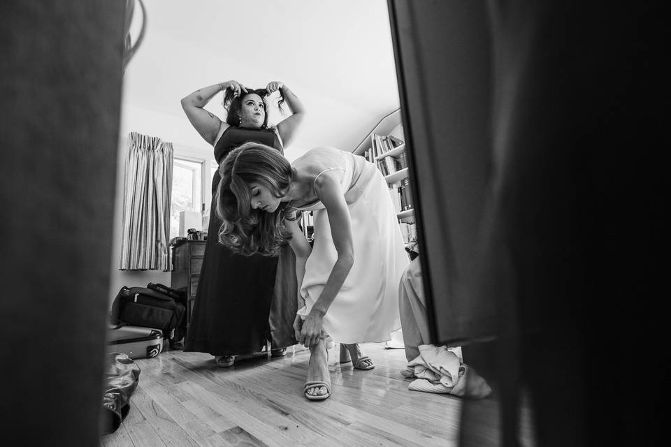 Black and white getting ready