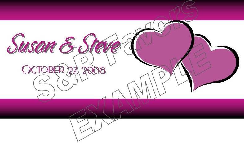 Double Hearts with colorful border.
This design can be done in any colors!
Order online at www.srfavors.com design code W163