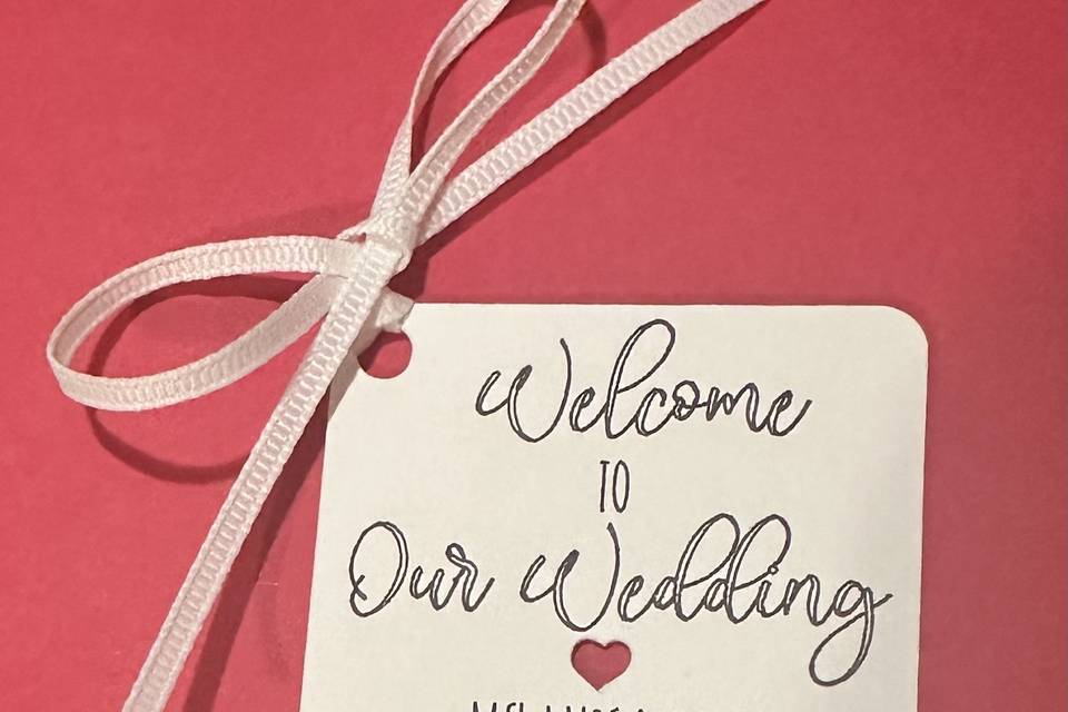 Wedding welcome with heart