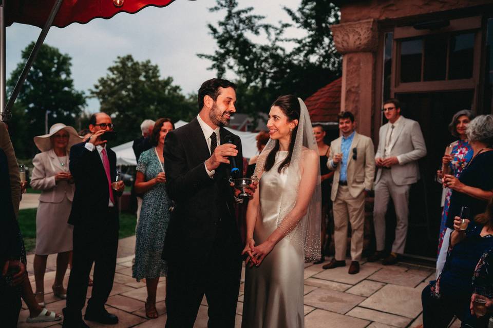 Back patio reception & dancing