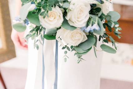 Soft blues and greens bouquet