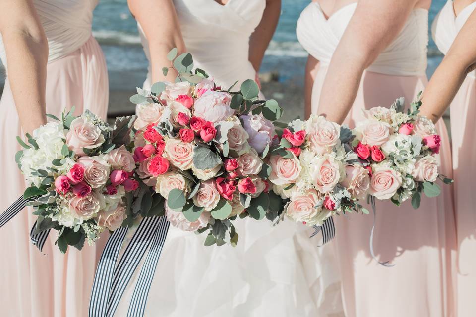 Shades of pink bouquets