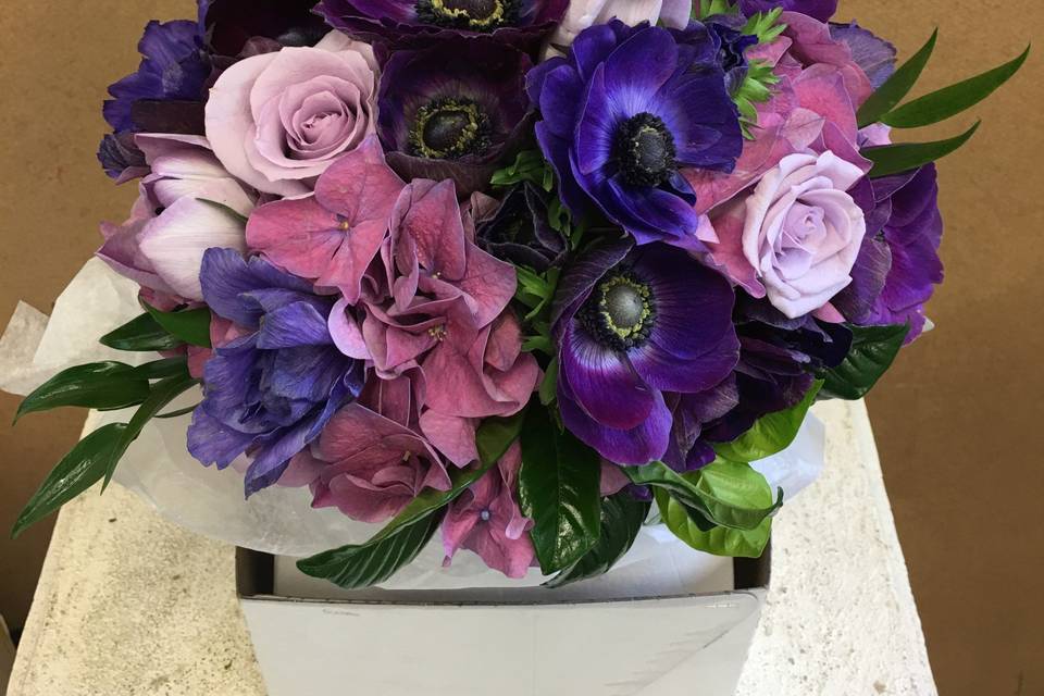 Mixed purple bouquet