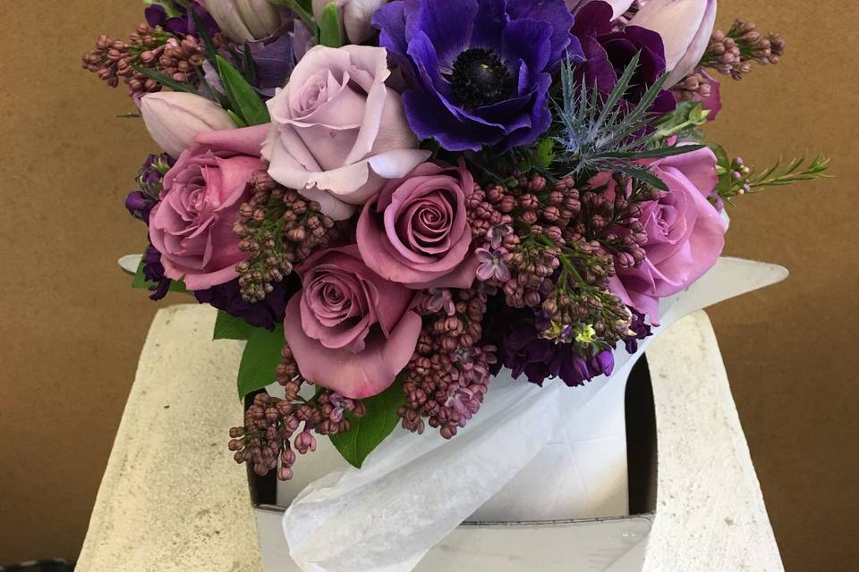 Mixed purple bouquet
