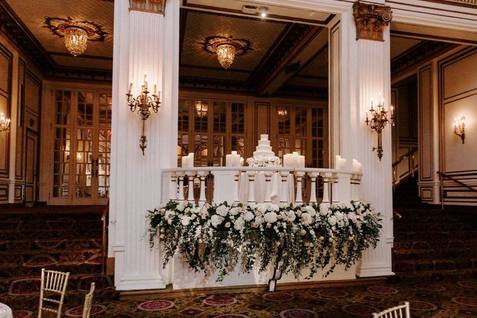 White floral decor