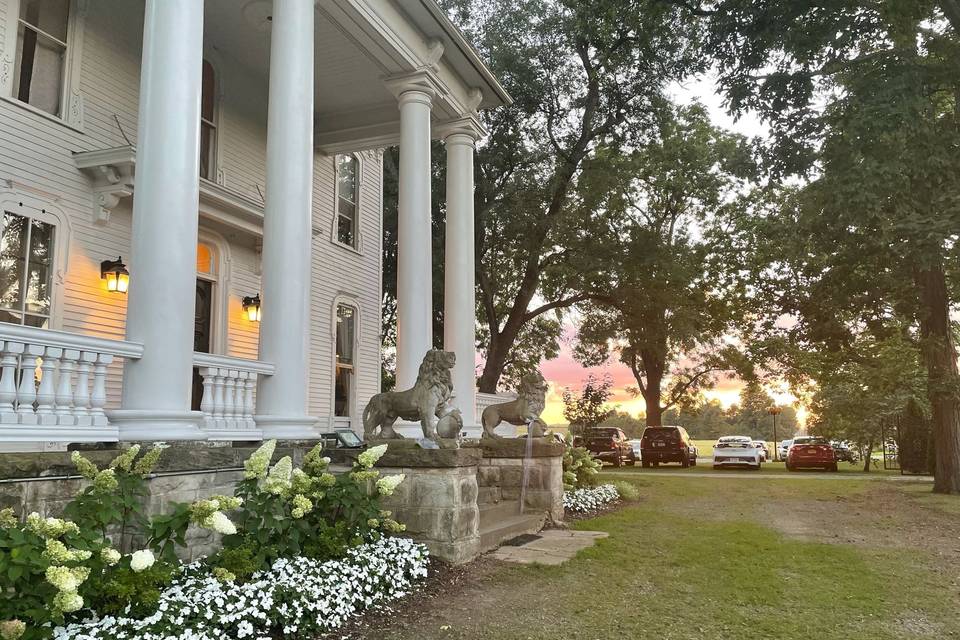 The mansion at sunset