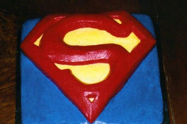 SUPERMAN'S ICON:  The 'man of steel' has sent his symbol to represent YOUR 'man of steel' for your celebration!