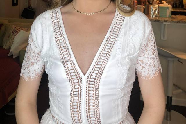 Airbrush makeup, half up style