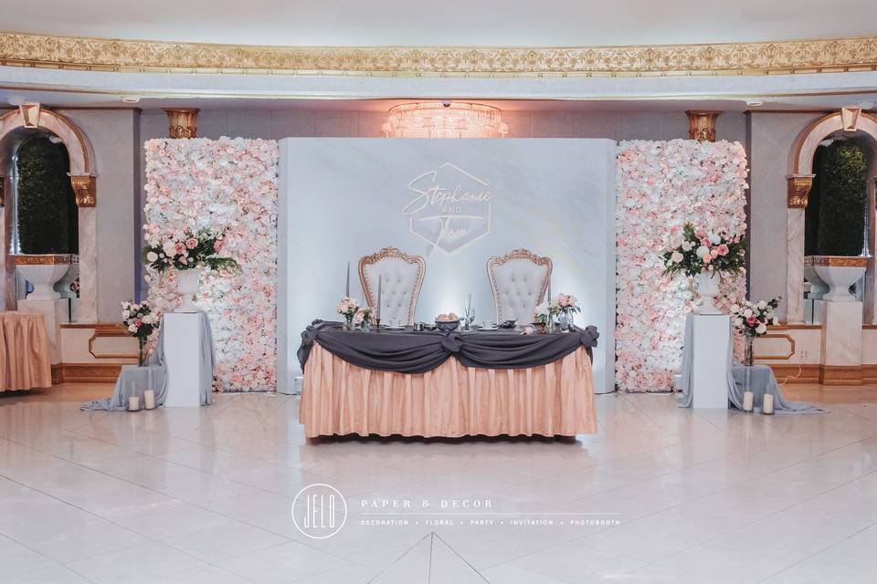 Backdrop with flower wall